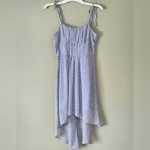 🦋AS U WISH NEW Pale Blue Floral High-Low Babydoll Y2k Midi Dress Sz S Whimsical